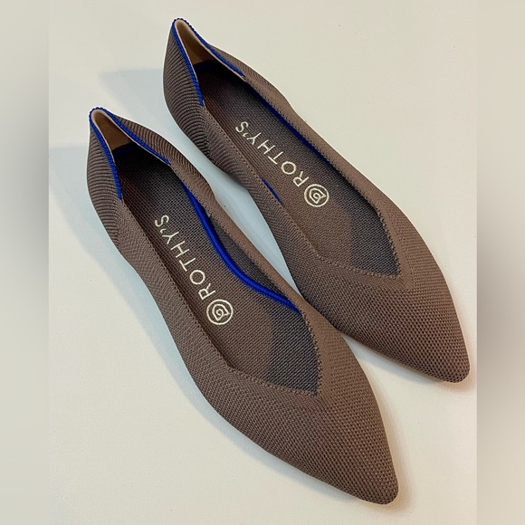 Rothy's Shoes - NEW ROTHYS THE POINT FLATS IN RETIRED COLOR MINK WOMENS SIZE 8